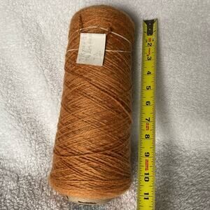 Yarn cone amber burnt orange wool vintage over one pound sport weight